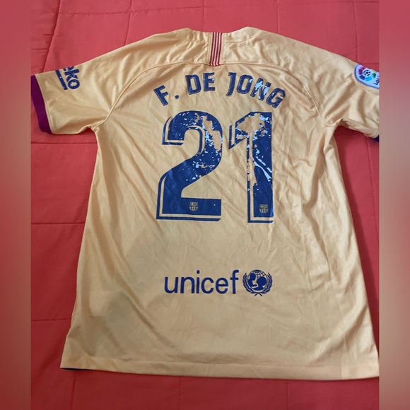 NIKE FC Barcelona Jersey Medium Frenkie de Jong #21 2019-2020 Away - Picture 1 of 8